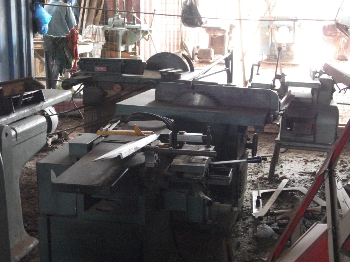Machinery line in workshop